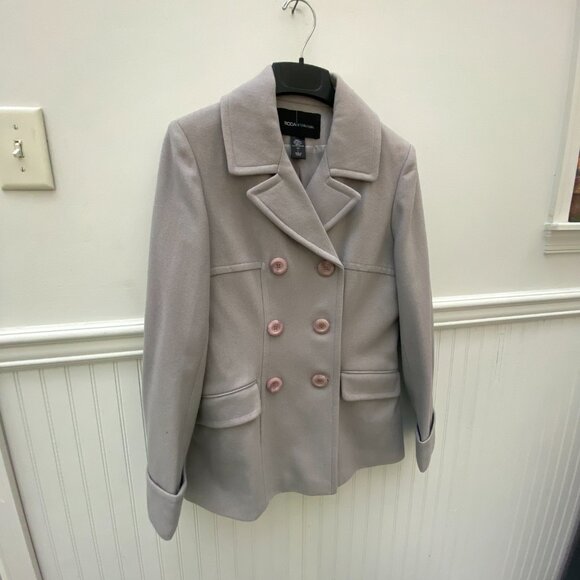 Victoria's Secret Wool Pea coat Size Large Gray Moda International - Picture 4 of 8